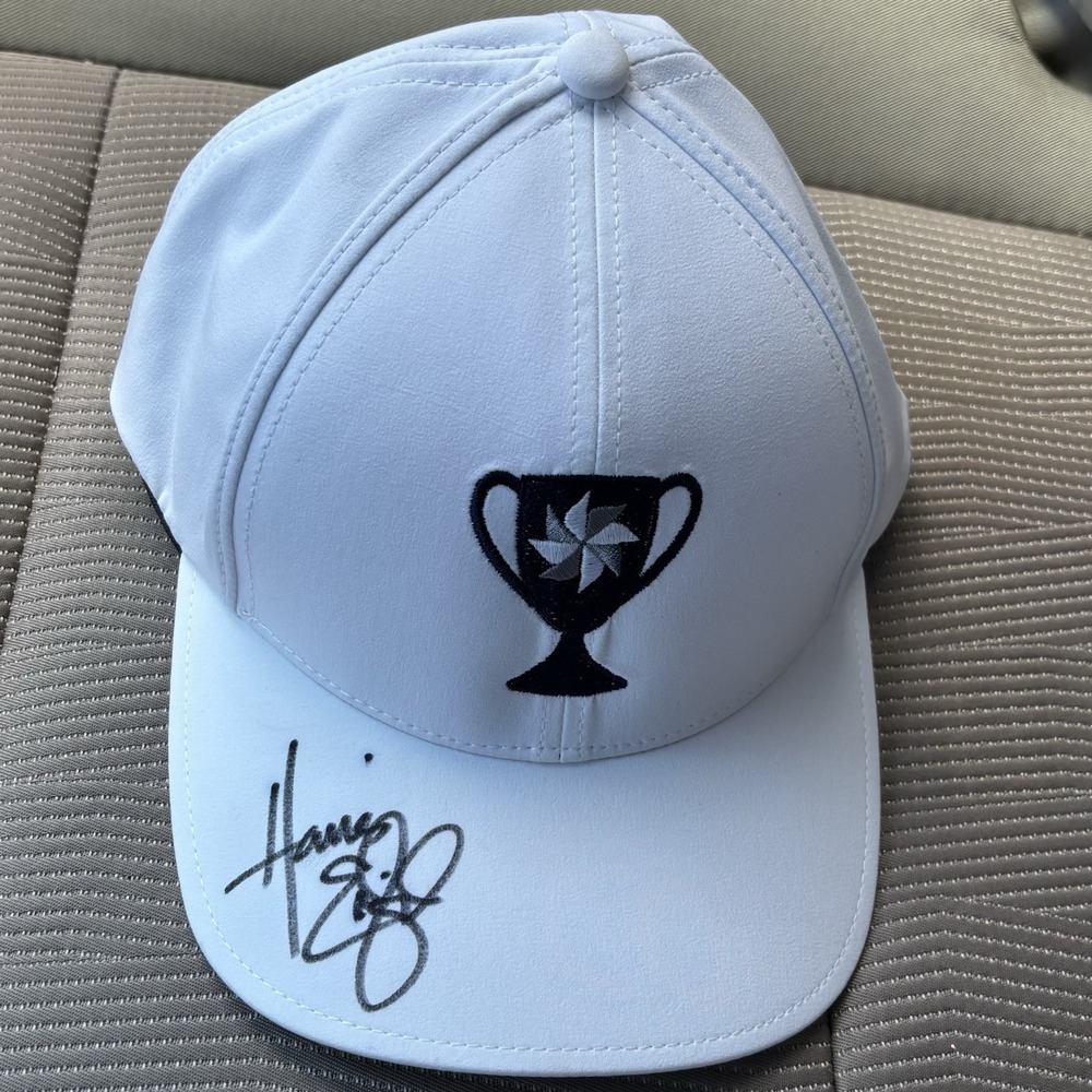 Swannies White Golf Hat Harris English Autograph